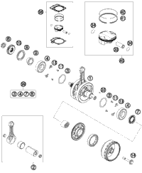 KTM Main shaft cpl. 2018 250 SX 77233001200
