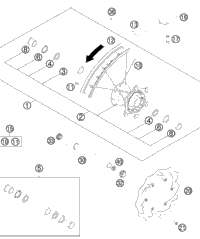 KTM REAR RIM 2,15X18'' EXCEL AL7 2004 125 SX 54810070000