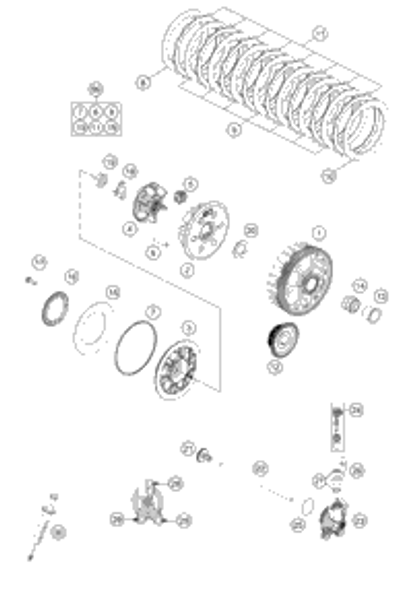 KTM OUTPUT CYLINDER CPL. 27MM 03 2003 2008 105 SX 59032061044