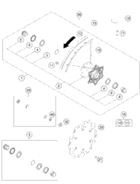 KTM Rear rim 19x2.15 2024 125 SX Chassis 7911007000030