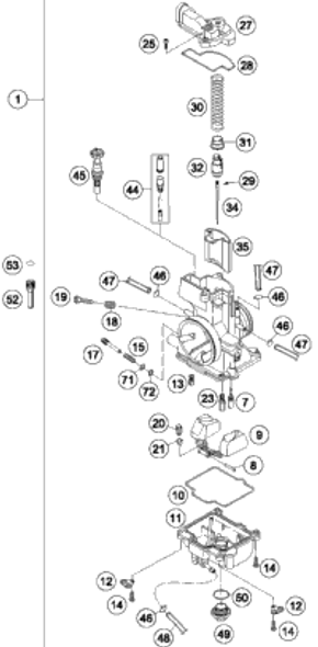 KTM BOT.TRIPLE CLAMP X=18MM/D=57MM 1994 300 EXC 54601032044