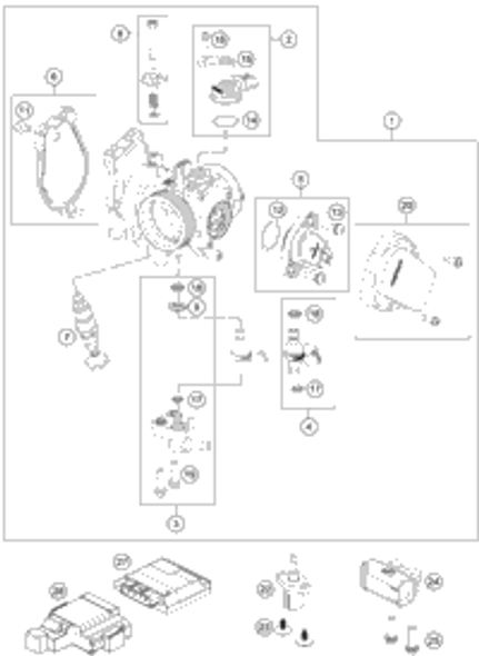 KTM BOT. TRI. CLAMP CPL. X=19MM 09 09 2010 400 XC-W 7800103201930