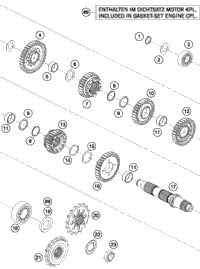KTM GASKET SET 125-200  '98-'05 2002 125 SX 50330099000