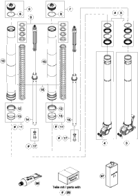 KTM SCREW CAP + TUBE CPL. R/S 2018 450 SX-F FACTORY EDITION 48601454S1