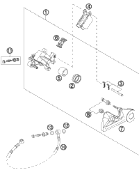 KTM BRAKE CALIPER REAR CPL. 2005 2005 250 EXC Factory Racing & 54813080144