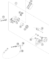 KTM BRAKE CALIPER REAR CPL. 2005 2005 2008 450 SMR 54813080144