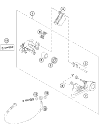 KTM BRAKE CALIPER REAR CPL. 2005 2005 2008 505 SX-F 54813080144