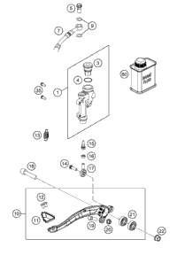 KTM FOOT-BRAKE CYLINDER SX 2003 2004 250 EXC Racing 54813060000