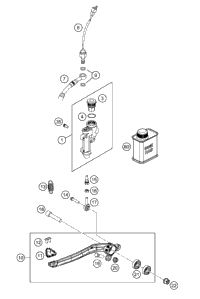 KTM FOOT-BRAKE CYLINDER SX 2003 2004 450 EXC Racing 54813060000