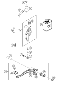 KTM FOOT-BRAKE CYLINDER SX 2003 2004 450 SXS Racing 54813060000