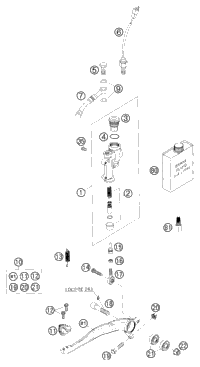 KTM FOOT-BRAKE CYLINDER SX 2003 2004 525 EXC Racing 54813060000
