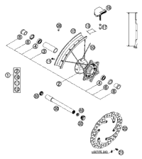 KTM REAR HUB CPL. GOLD     03 2003 450 EXC Racing 5481001004496