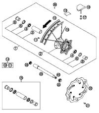 KTM REAR HUB CPL. GOLD     03 2003 525 Racing Supermoto 5481001004496