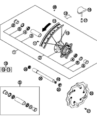KTM REAR HUB CPL. GOLD     03 2003 450 SXS Racing 5481001004496