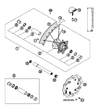 KTM REAR HUB CPL. GOLD     03 2004 200 EXC 5481001004496