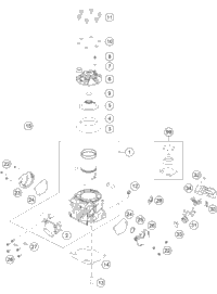KTM Triple clamp top X=22mm 2024 250 XC Chassis A46001134022C1