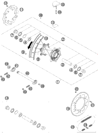 KTM REAR WHEEL HUB CPL.   2013 2013 2014 450 SXF 78010010244