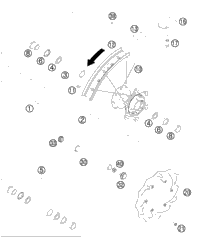 KTM REAR WHEEL HUB CPL.   2013 2013 2014 450 XCF 78010010244