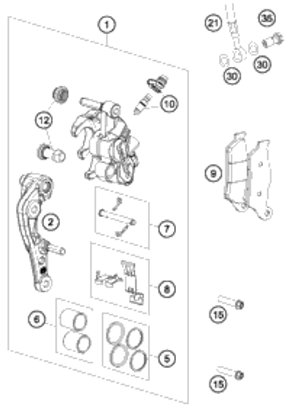 KTM CALIPER NAT. WITHOUT PADS 2014 125 SX 7701301500101
