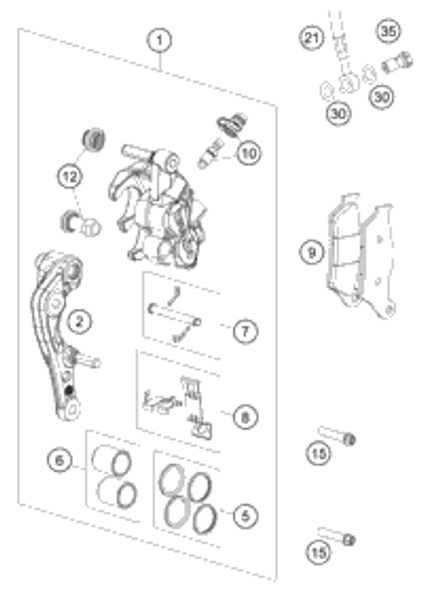KTM CALIPER NAT. WITHOUT PADS 2011 350 SX-F 7701301500101
