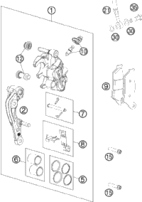 KTM CALIPER NAT. WITHOUT PADS 2017 250 EXC-F 7701301500101
