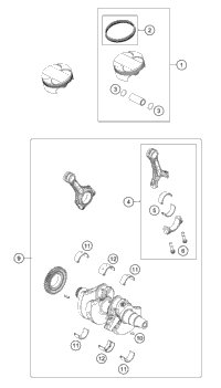 KTM PISTON I CPL. D=102 AS REQUIRED 2012 690 Enduro 75330007100 I