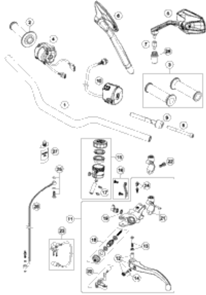 KTM HAND BRAKE CYLINDER    05 05 2007 990 Super Duke Black 61013001000