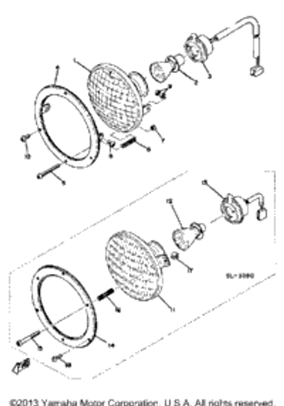 Screw, Pan Head 1971 SL338B 98580-04010-00