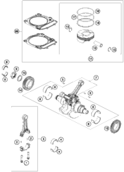 KTM PISTON KIT SIZE II As Required 2017 1290 SUPER DUKE GT ORANGE 61430007010 II