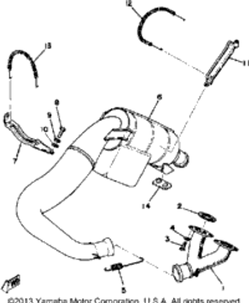 Spring, Muffler 1980 EX440D 821-14773-00-00