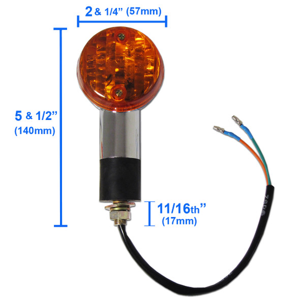 Suzuki Bandit 250, 400, 600, 600S Chrome Motorcycle Round Mini Bullet Turn Signals Pair