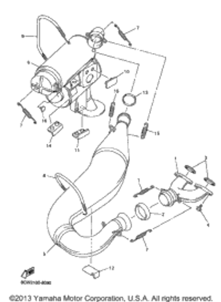 Protector, Muffler 2 1998 VMAX 500 XTC DELUXE (ELEC START) (VX500XTCDB) 83R-14728-01-00