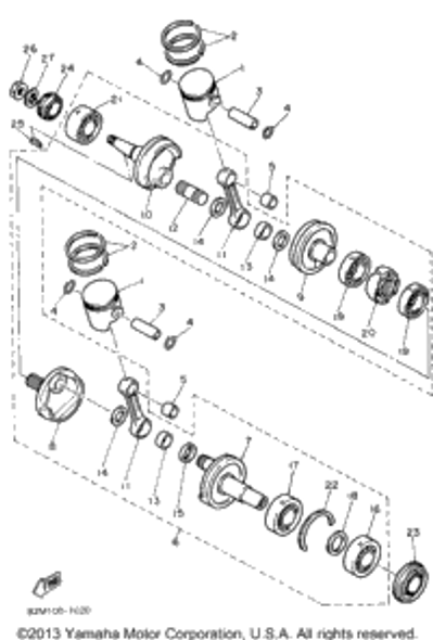 Piston Ring Set (Std) 1995 VMAX 500 LE (ELEC START) (VX500EV) 8AB-11603-01-00