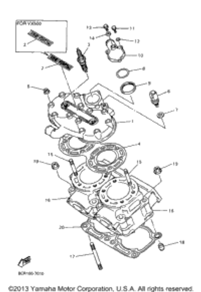 Gasket, Cylinder Head 1 UR FOR VX600 1997 VMAX 600 XTC (VX600XTCA) 8CA-11181-10-00