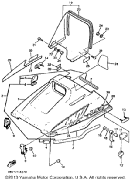 Lining, Shroud 3 1994 BRAVO LT (BR250TU) 80F-77263-00-00