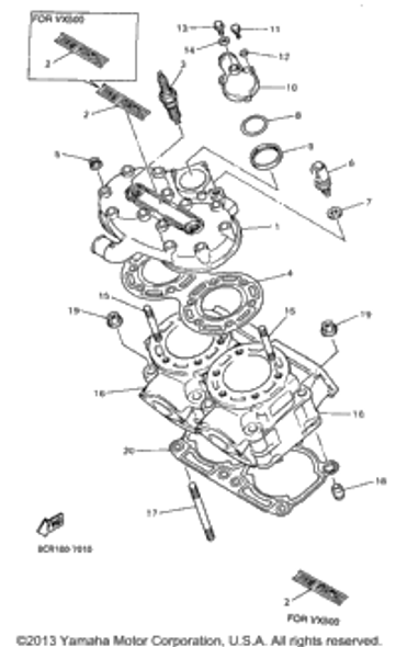 Pin, Dowel 1998 VMAX 600 XTR (ELEC START+REVERSE) (VX600XTRB) 99530-14016-00