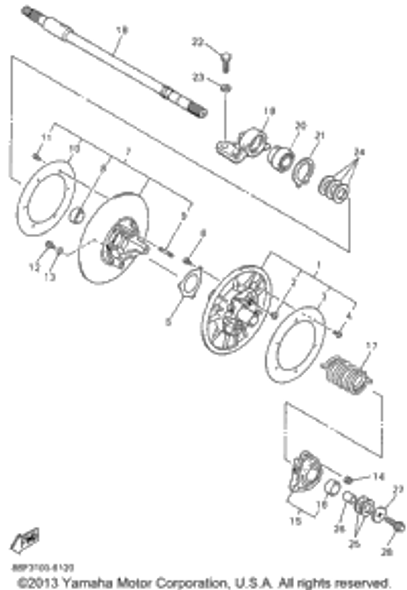 Bolt, Flange UR UN 1996 PHAZER II LE (ELEC START) (PZ480EW) 90105-06734-00