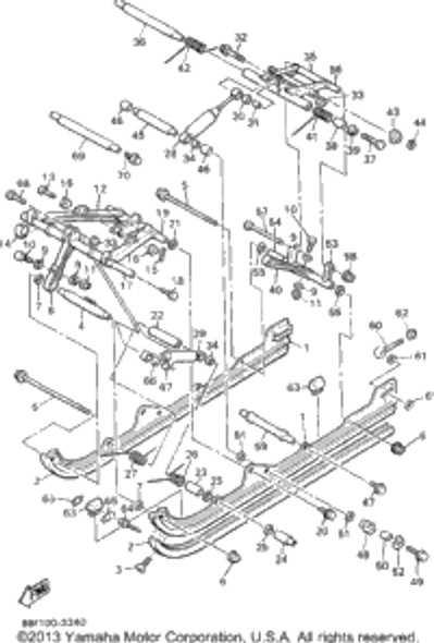 Plate, Damper 1994 PHAZER II LE (ELEC START) (PZ480EU) 8K2-47458-01-00