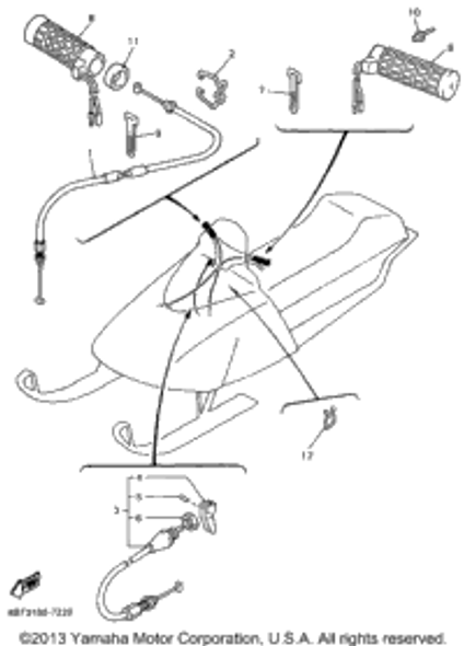 Pin, Spring 1997 VMAX-4 800 (VX800A) 91609-30010-00