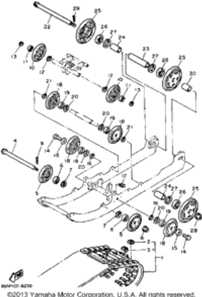 Washer, Plate 1989 EXCITER DELUXE (ELEC START) (EX570EN) 90201-08681-00