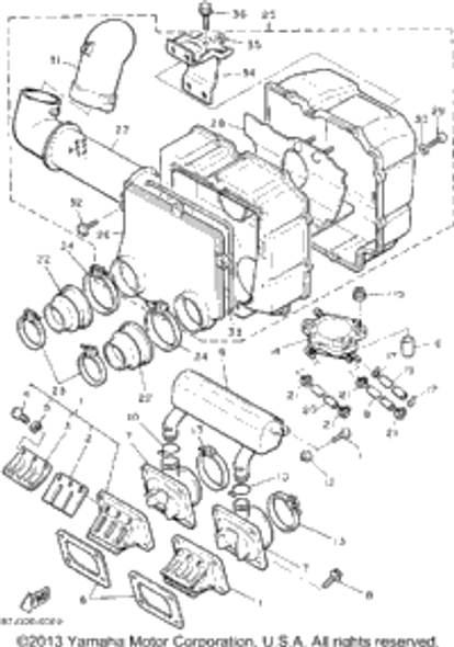 Hose (L320) 1992 PHAZER II LE (ELEC START) (PZ480ES) 90445-10141-00