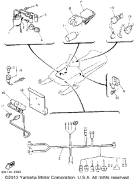 Clamp, Cord 1992 PHAZER II (PZ480S) 861-82361-00-00