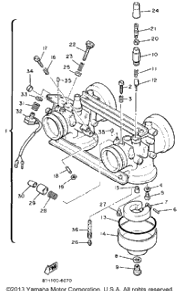 Pin, Float 1987 PHAZER DELUXE (ELEC START) (PZ480EL) 8M6-14186-00-00