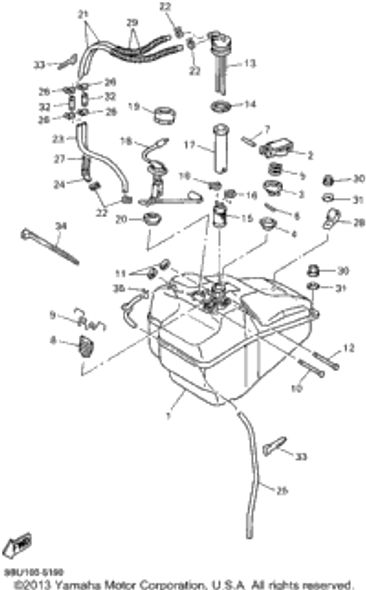 Pin, Spring 1995 VMAX-4 ST (LONG TRACK) (VX800STV) 91609-30016-00