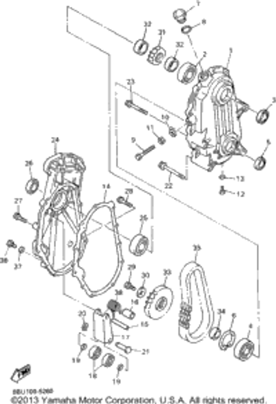 Washer, Plate 1995 VMAX-4 ST (LONG TRACK) (VX800STV) 90201-102R0-00