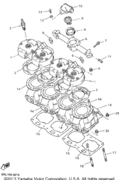 Bolt, Flange 1995 VMAX-4 800 (VX800V) 95827-06035-00