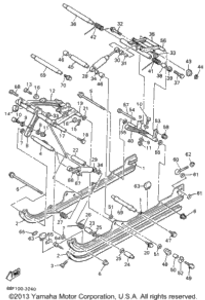 Nut, U-Flange (95607-08200-00) 1996 PHAZER II (PZ480W) 95617-08200-00