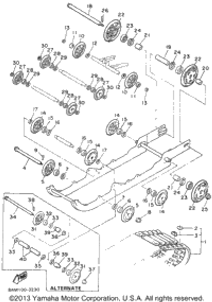 Metal, Slide 1996 PHAZER II MOUNTAIN LITE (PZ480STW) 89A-47115-01-00