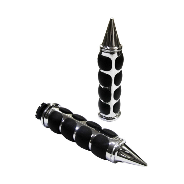 Suzuki Savage, A 100 Motorcycle Chrome Handlebar ISO "Spike" Grips Pair