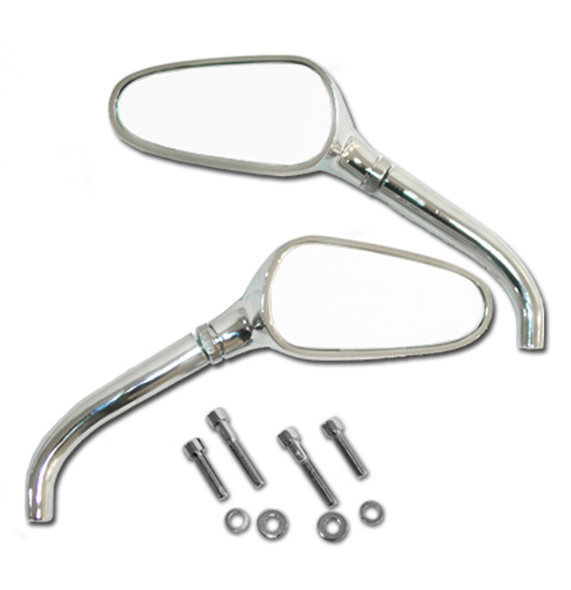 Motorcycle "Golf Club" Chrome Billet Handlebar Mirrors Pair for Harley Models